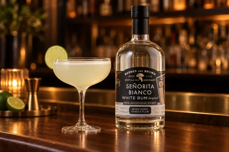 Non-Alcoholic Daiquiri made with Barnes & Brown Señorita Bianco alcohol-free white rum