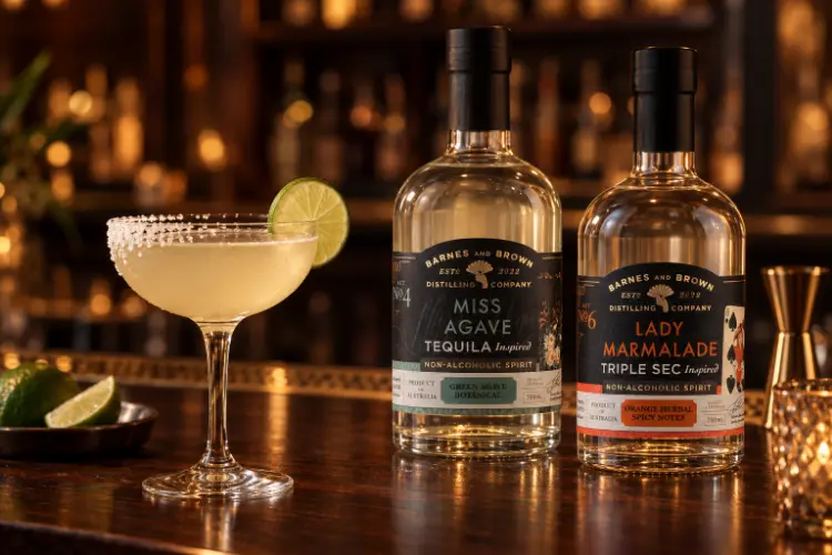 Non-Alcoholic Margarita made with Barnes & Brown Miss Agave alcohol-free tequila