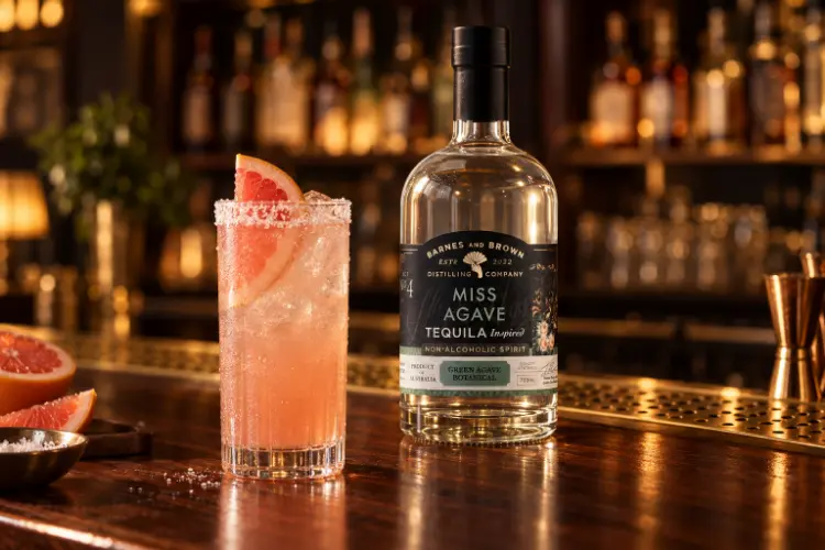 Non-Alcoholic Paloma made with Barnes & Brown Miss Agave alcohol-free tequila